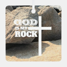 God is My Rock Bible Verse White Cross Christian Julgransdekoration