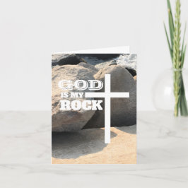 God is My Rock Bible Verse White Cross Christian Kort