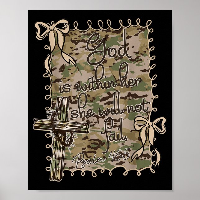 God Is Within Her She Will Not Fail Christian Bibl Poster (Framsidan)