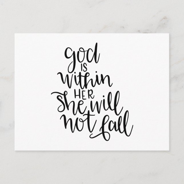 God is within her she will not fall vykort (Framsida)