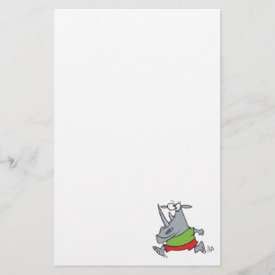 god joggare rhino-tecknad brevpapper