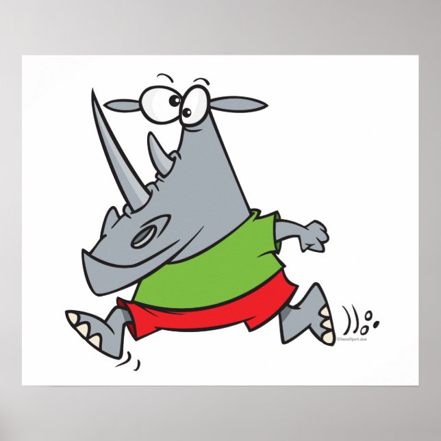 god joggare rhino-tecknad poster (Framsidan)