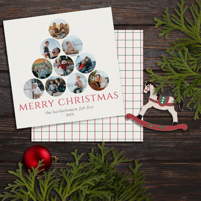 God jul 10 Rött Grönt-kort för fotokvadrat Kort (Skapare uppladdad)
