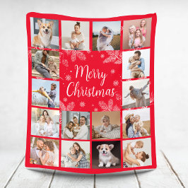 God jul 16 Photo Family Collage Fleecefilt