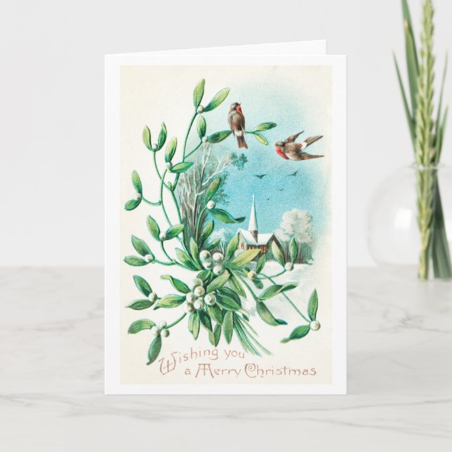 God jul (1910) Två fåglar och maltfiskar Helgkort (Framsida)