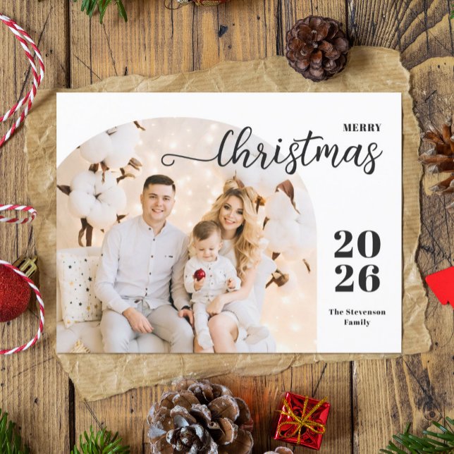 God jul 1-fotobåge, modern minimalistisk helg vykort (Skapare uppladdad)