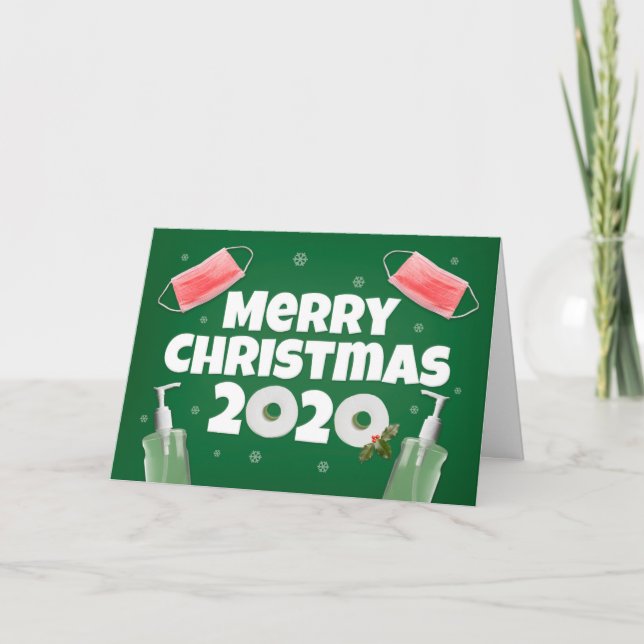 God jul 2020 Ansikte Mask Hand Sanitizer TP Helgkort (Framsida)