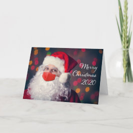 God jul 2020 Jultomten i stormask Helgkort