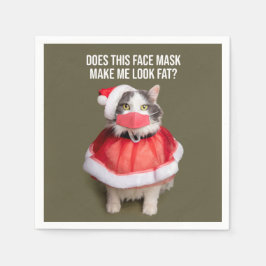God jul 2020 Tjock Katt i Ansikte Mask Pappersservett