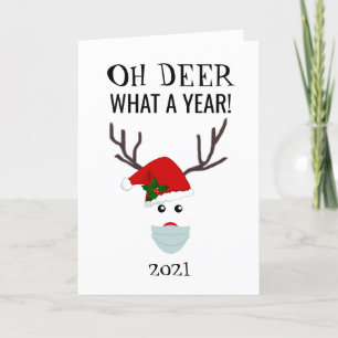 God jul 2021 Oh Hjort Reindeer Personlig Helgkort