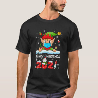 God jul 2021 Reindeer Santa Pajamas Family T Shirt