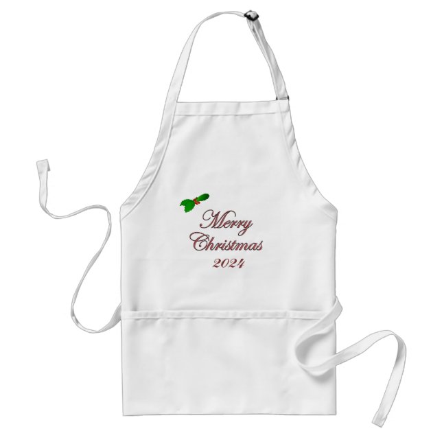 God jul 2024 Anpassat Glitter Apron Förkläde (Framsidan)