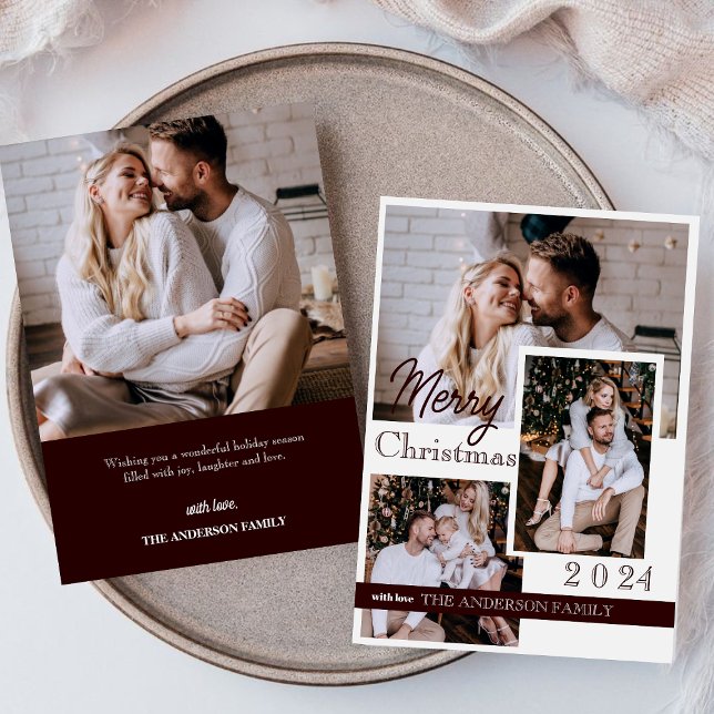 God jul 2024 Modern 4-foto-Helgdag Inbjudningar (Skapare uppladdad)