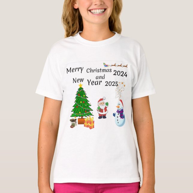 God jul 2024 och nyår 2025 t shirt (Framsida)