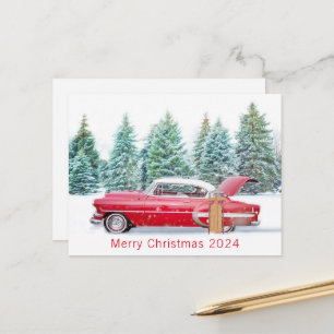 God jul 2024 Personlig Vintage Scene Helg Vykort