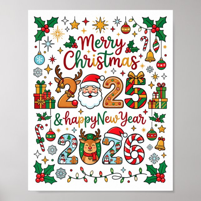 God Jul 2025 - Gott Nytt År 2026 Matchin Poster (Framsidan)