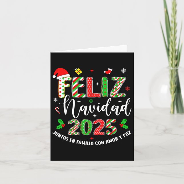 God Jul 2025 Matchande Familj Spanska Jul Kort (Framsida)