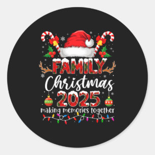God Jul 2025 Matchande familjepyjamas Xmas Runt Klistermärke