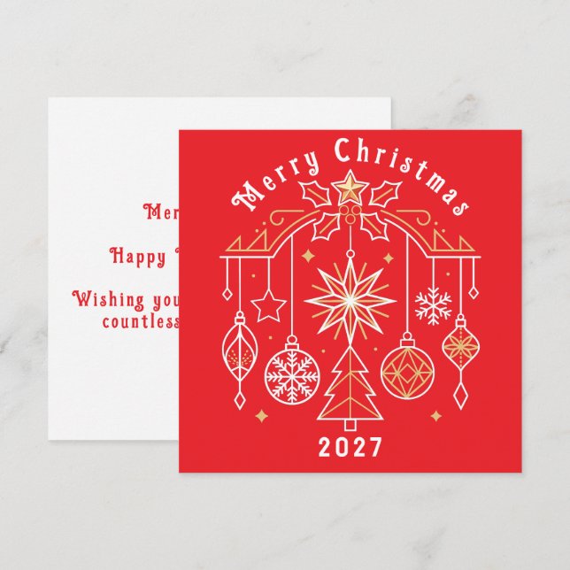 God jul 2027 design julkort (Fram/baksida)