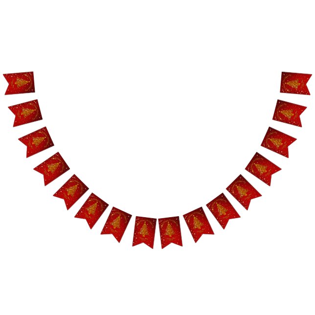 God jul 20XX Red Guld Träd Stars Vimplar (Alla)