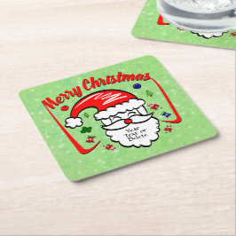 God jul 20xx tomten med hatt och miniatyrdiagram underlägg papper kvadrat