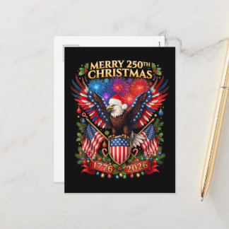 God Jul 250-årsjubileum 1776 2026 Patriotisk Örn Helg Vykort