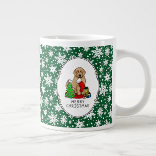 God jul 2 Goldendoodle (guldröd) Cute Jumbo Mugg