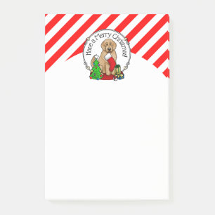 God jul 2 Goldendoodle (guldröd) Cute Post-it Block