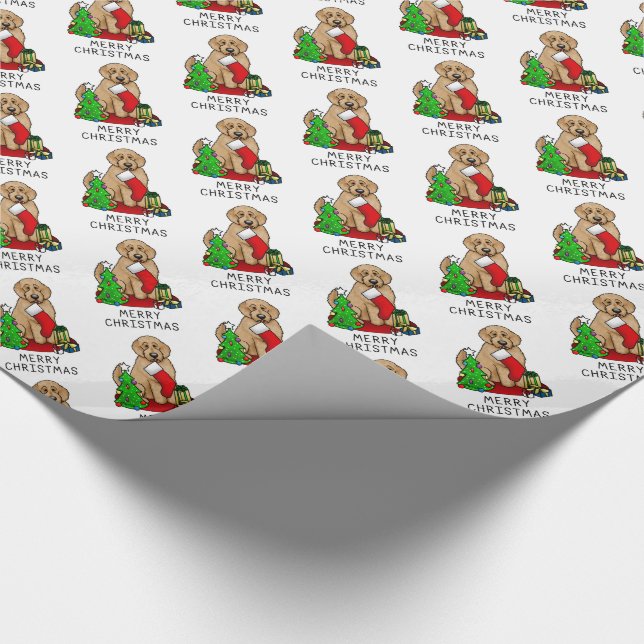 God jul 2 Goldendoodle (guldröd) Cute Presentpapper (Hörn)
