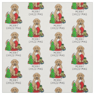 God jul 2 Goldendoodle (guldröd) Cute Tyg