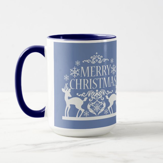 God jul 2 ton Mugg-Blue Mugg (Vänster)