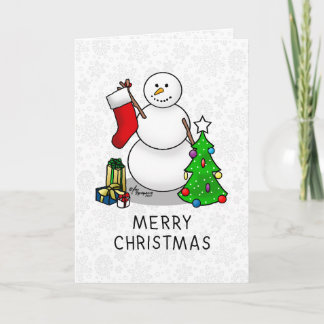 God jul 2 Träd, Snögubbe Kort