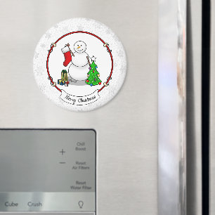 God jul 2 Träd, Snögubbe Magnet