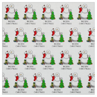 God jul 2 Träd, Snögubbe Tyg