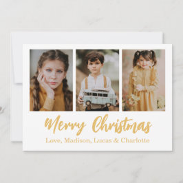 God Jul 3 Foto Collage Guld Inbjudningar