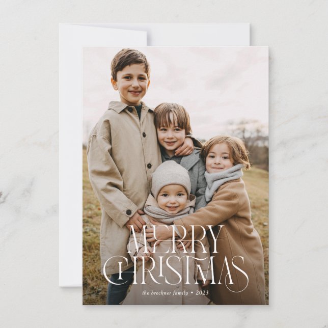 God jul 3-foto för budgetmodern Elegant Julkort (Framsida)
