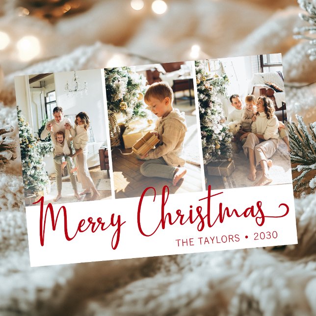 God jul 3-foto julkort (Skapare uppladdad)