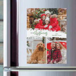 God Jul 3 Foto Magnetisk Högtidskort