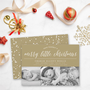God jul 3-foto Modern Baby födelse Julkort