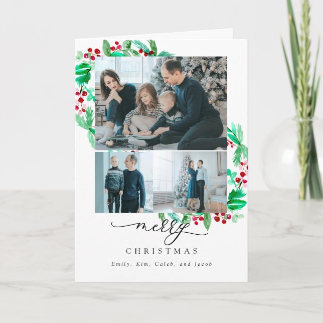 God jul 3 Helgdag för fotokollaps utandning Helgkort (Framsida)