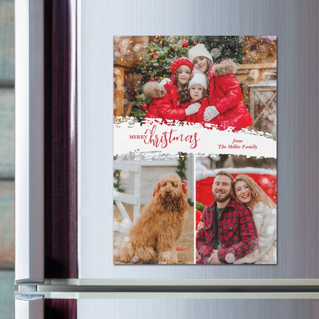 God jul 3 Magnetkort för fotokollage Magnetisk Inbjudningskort (Skapare uppladdad)