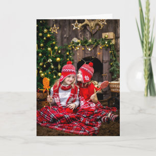 God jul 3 Photo Candy cane Red Theme Holid Helgkort