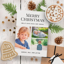 God jul 3 Photo Collage farbror Moster Julkort