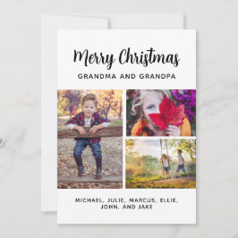 God jul 3 Photo Collage Grandparent Holid Julkort