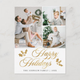 God jul 3 PHOTO Glad helg Hälsning Po Vykort