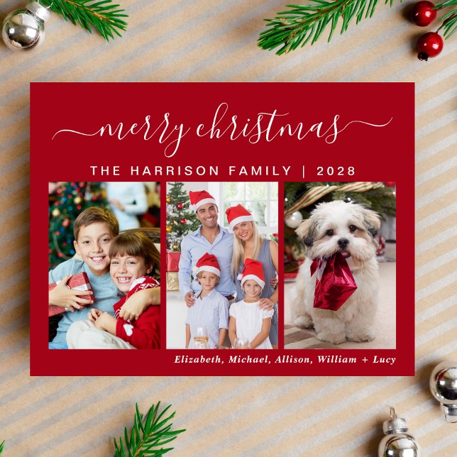 God jul 3-vykort för foto-Helgdag Helg Vykort (Capture the joy, love & laughter shared with your family and friends in a card that's uniquely yours)