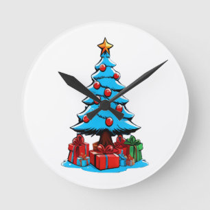 God Jul 3D Rund Klocka