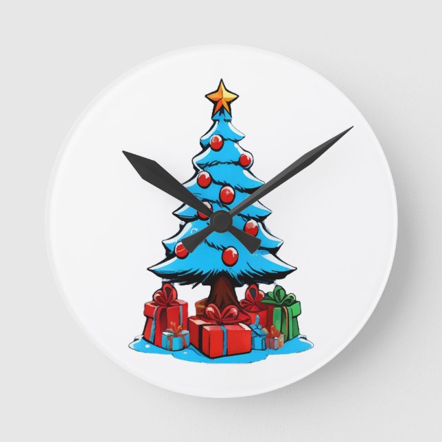 God Jul 3D Rund Klocka (Framsida)