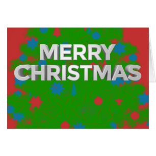 God jul 3D-text med Anpassningsbar Inuti text Hälsningskort
