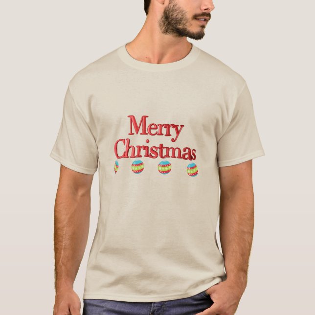 God jul 3D-textrunda ornament T Shirt (Framsida)